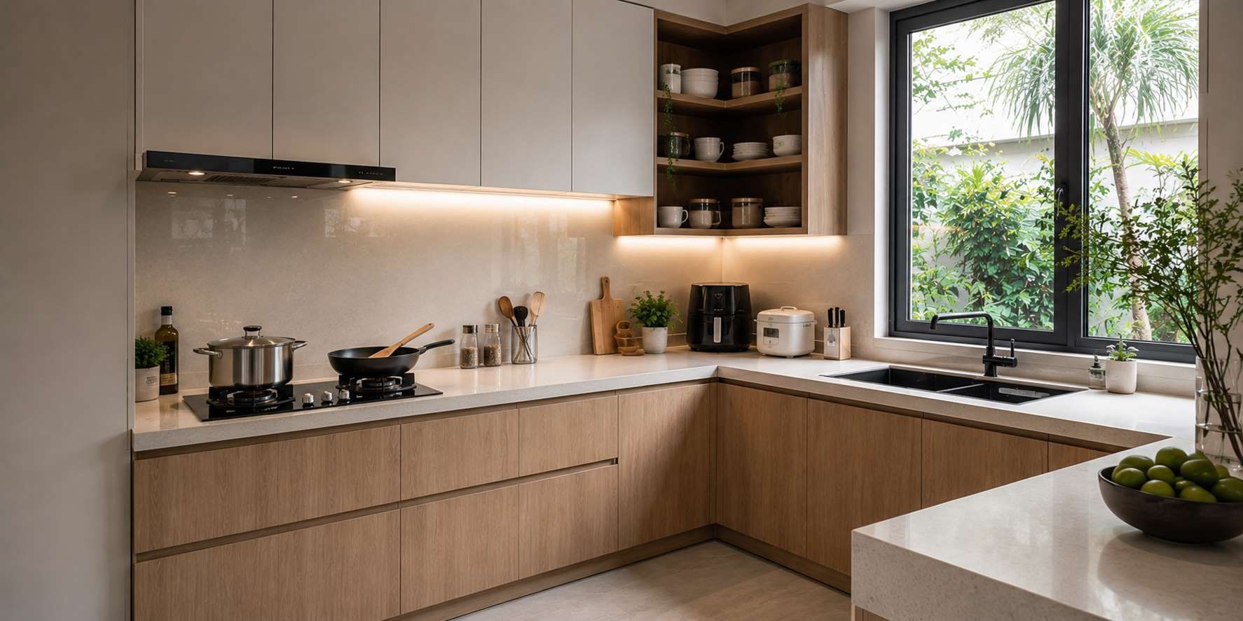 Desain Dapur Minimalis Corner-Focused