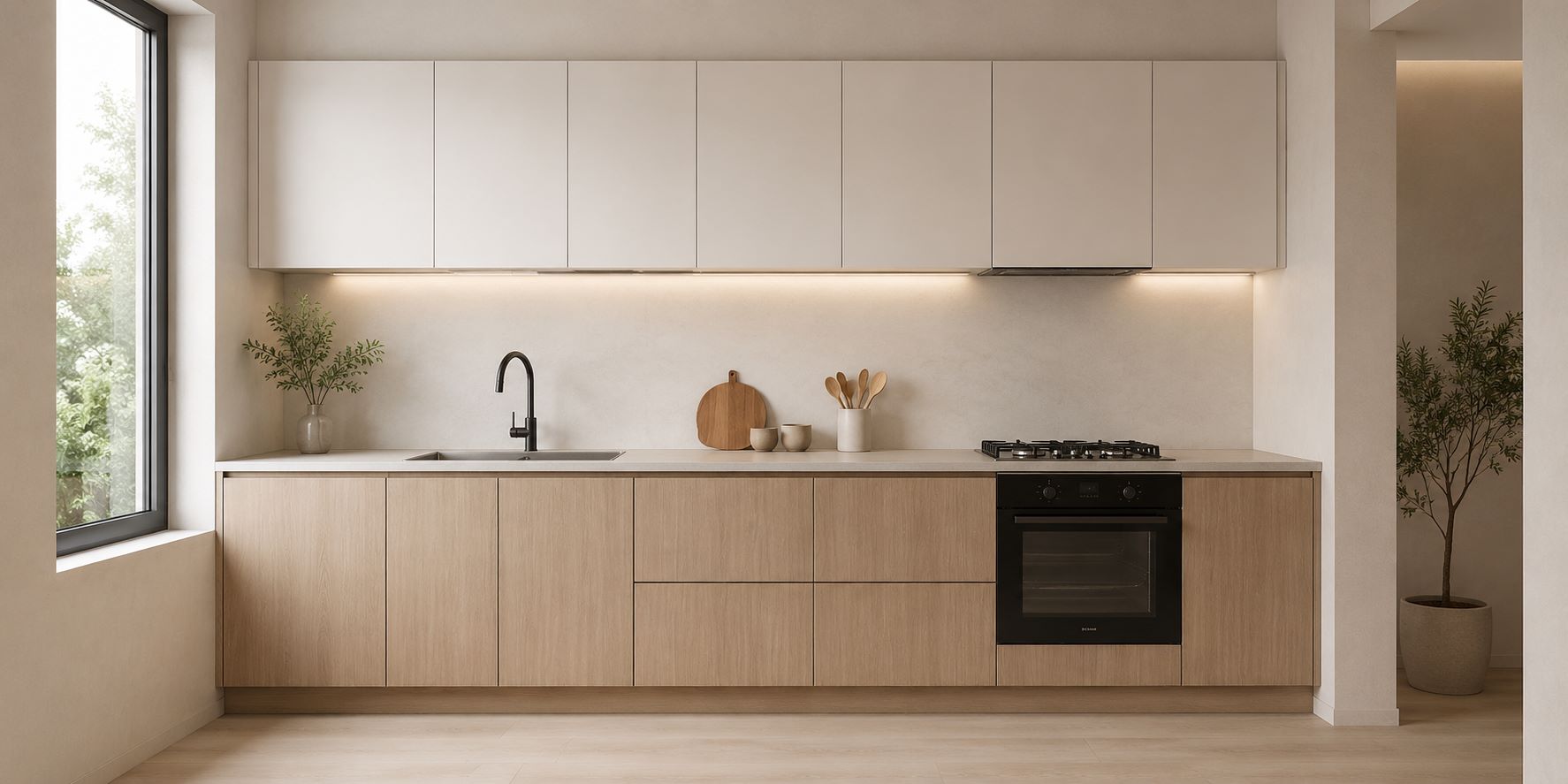 Desain Dapur Minimalis Layout Linear (Straight Kitchen)