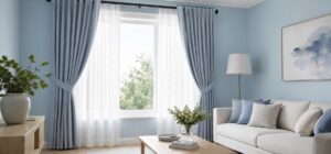 gorden yang cocok untuk cat warna biru muda